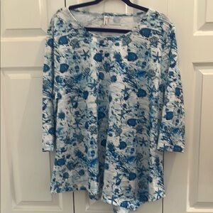 Coastal Asymmetrical 3/4 Sleeve Top